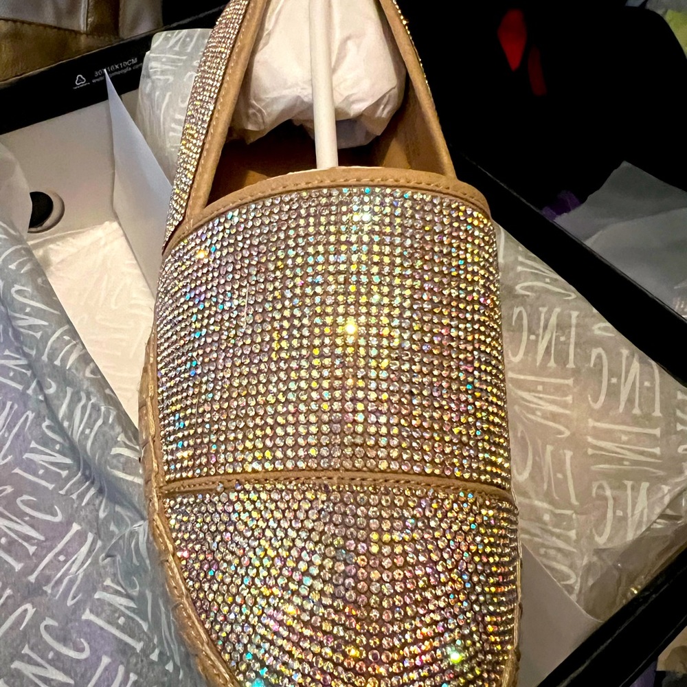 Brand new in box INC sparkle espadrille flats size 8